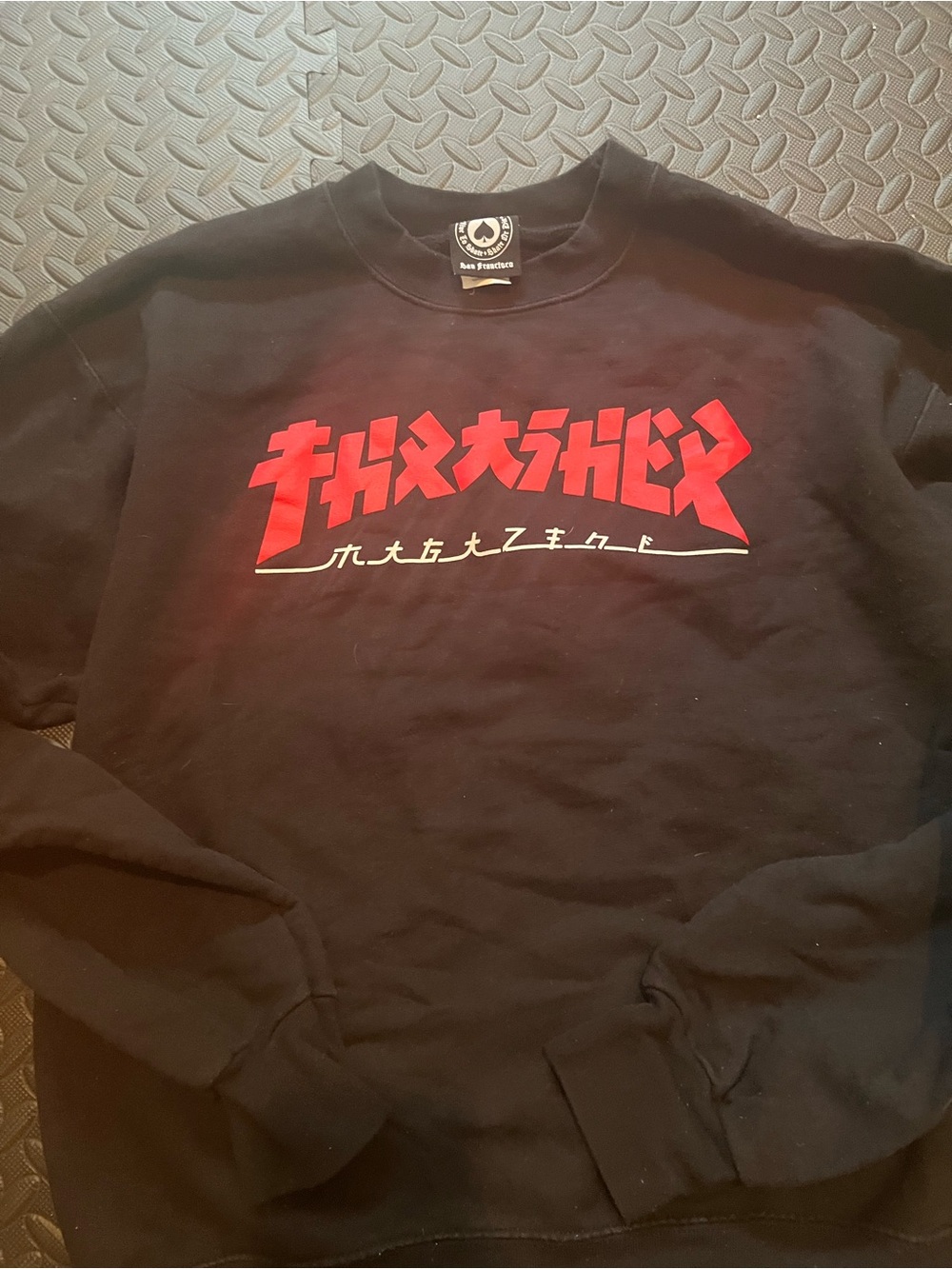 Thrasher Black Sweatshirt with Red Graphic Crewneck
